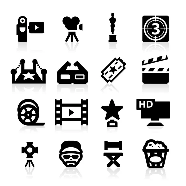 Conjunto de iconos de la industria cinematográfica Serie elegante — Vector de stock