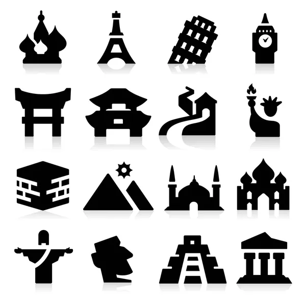 Monumentos Dos iconos — Vector de stock