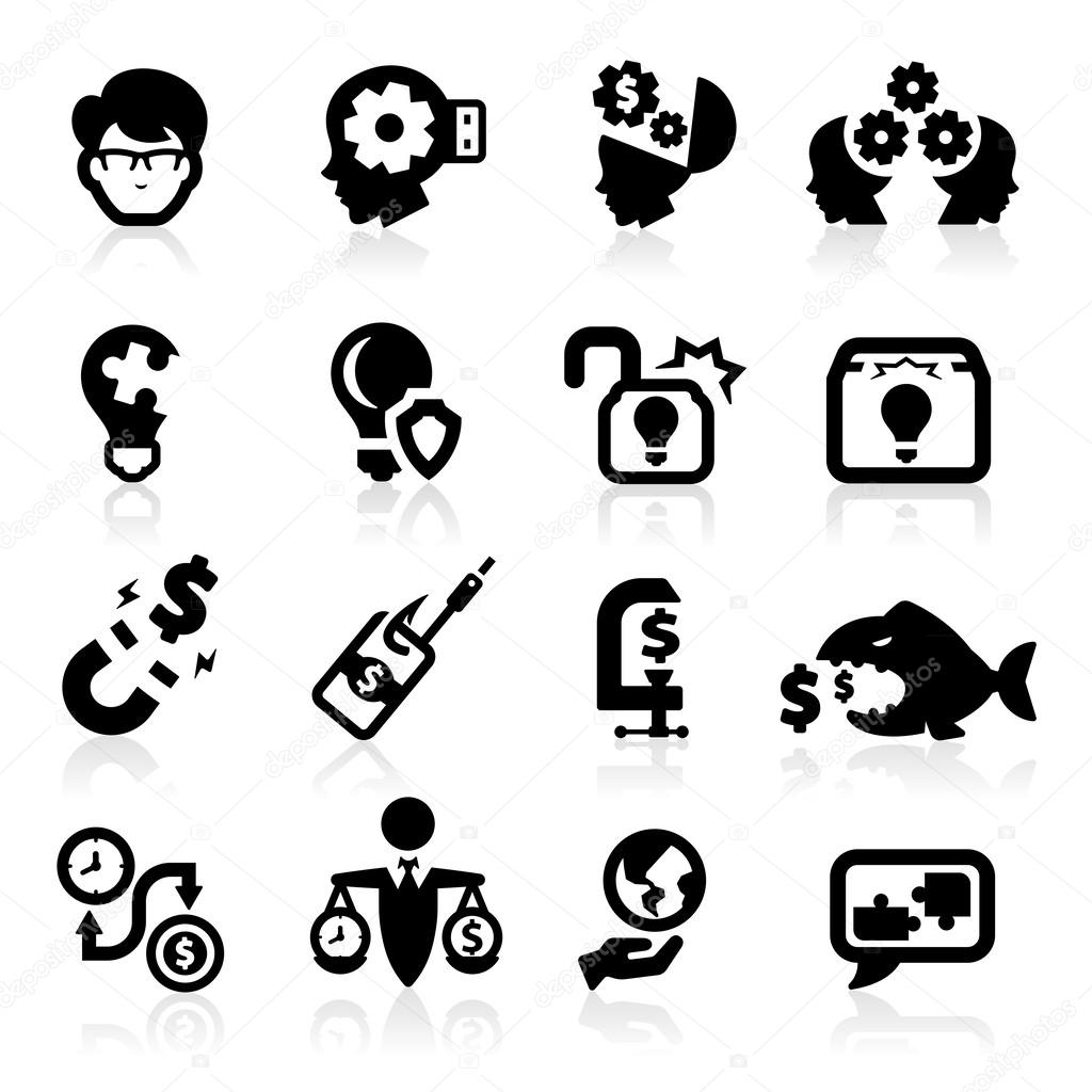 Business ideas and concepts icons set
