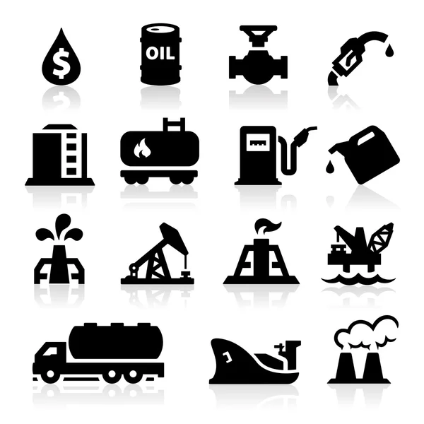 Iconos de petróleo — Vector de stock