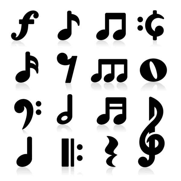 Notes de musique Icônes — Image vectorielle