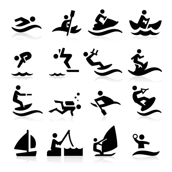 Water sport pictogrammen — Stockvector