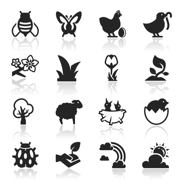 Icons set Spring — Stock Vector