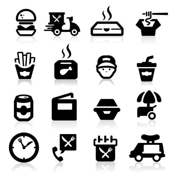 Zarif serisi Fast food Icons set — Stok Vektör