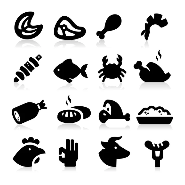 Iconos de carne — Vector de stock