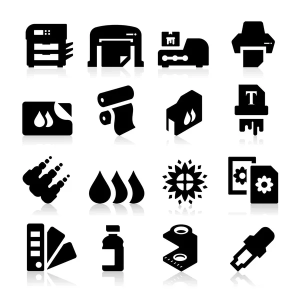 Iconos de impresión — Vector de stock