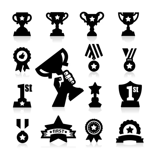 Trofeo y Premios Iconos — Vector de stock