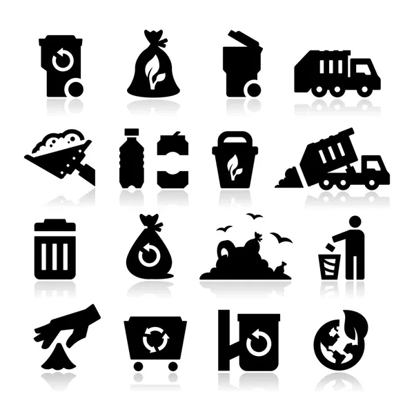 Garbage Icons — Stock Vector