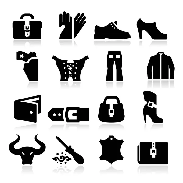 Leather Icons — Stock Vector