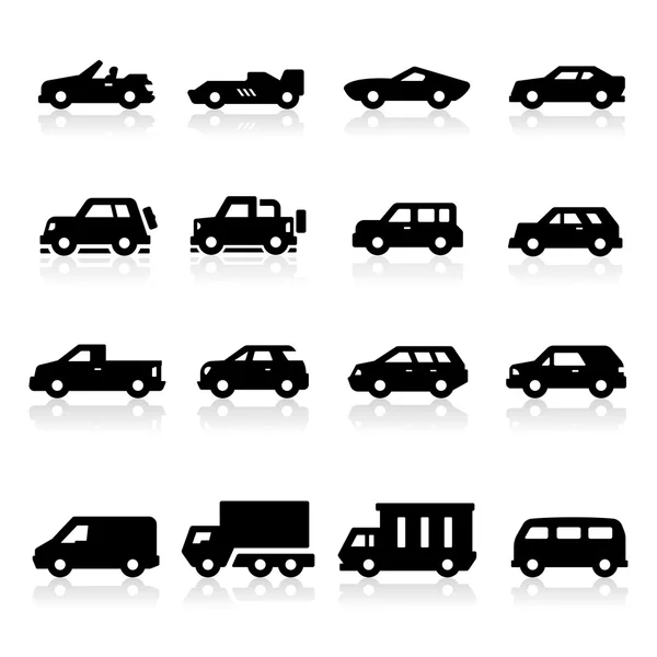 Samochody ikony trzy — Wektor stockowy
