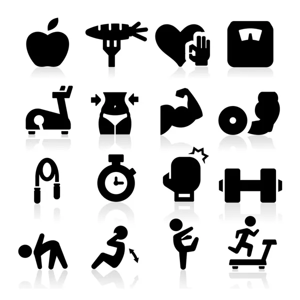 Icônes de fitness — Image vectorielle