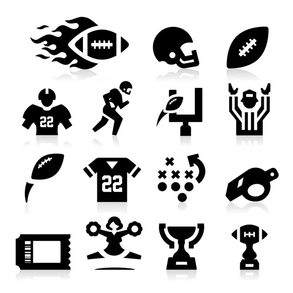 Iconos de fútbol americano — Vector de stock