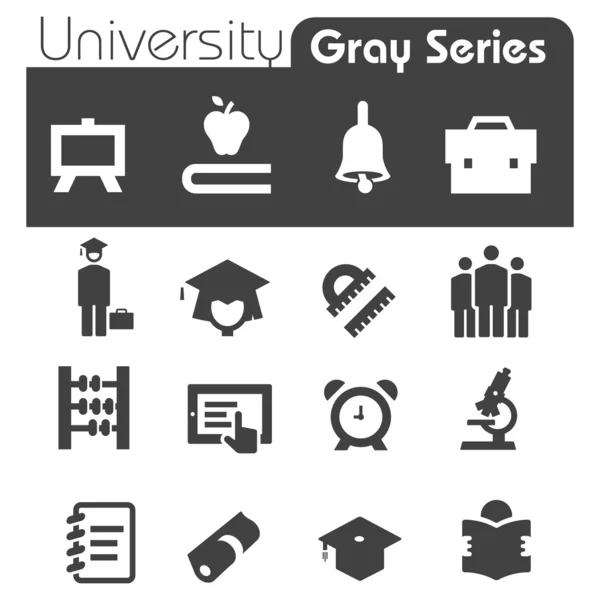 Університет іконки сірий серія — стоковий вектор