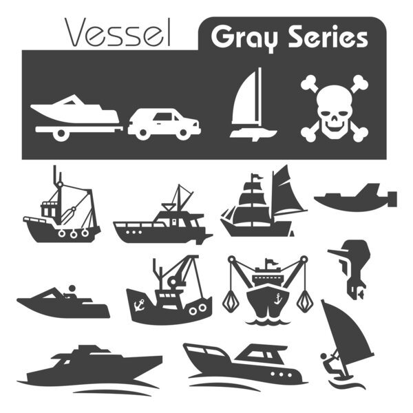 vessels Icons Gray Series