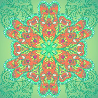 kuşlar ile süs daire mandala