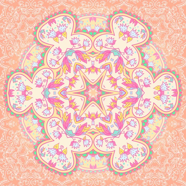 Mandala-Kreis Arabesken Hintergrund — Stockvektor