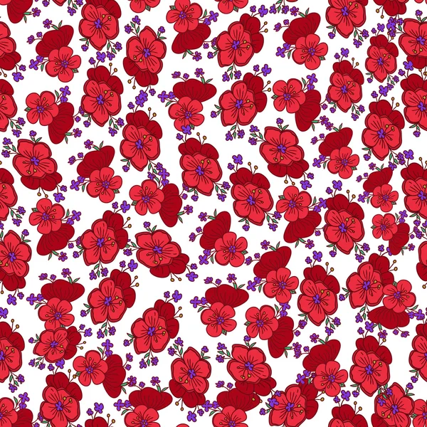 Motif de fleur de pavot — Image vectorielle