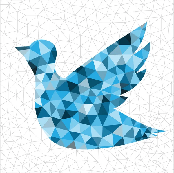 Geometrické modrý pták — Stockový vektor