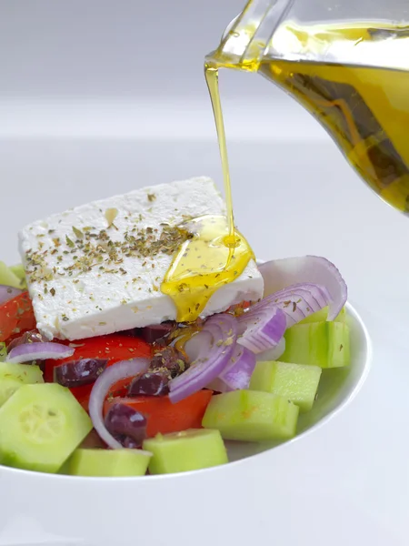 Traditionele Griekse salade — Stockfoto