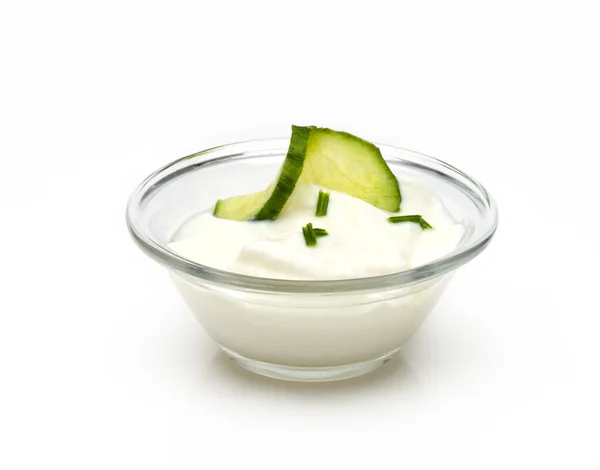 Bowl of yogurt — Stock Photo, Image