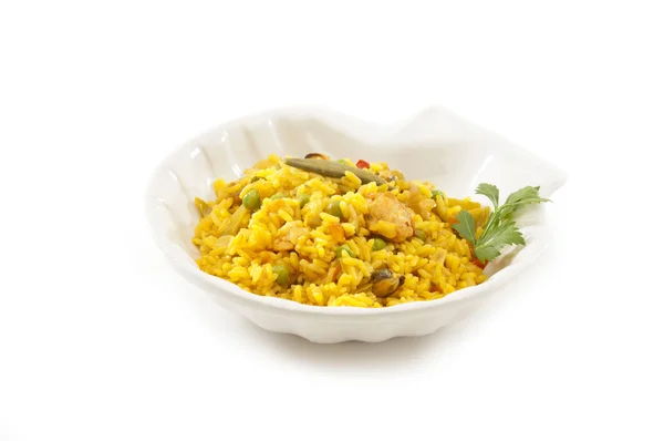 Paella on white — Stock Photo, Image