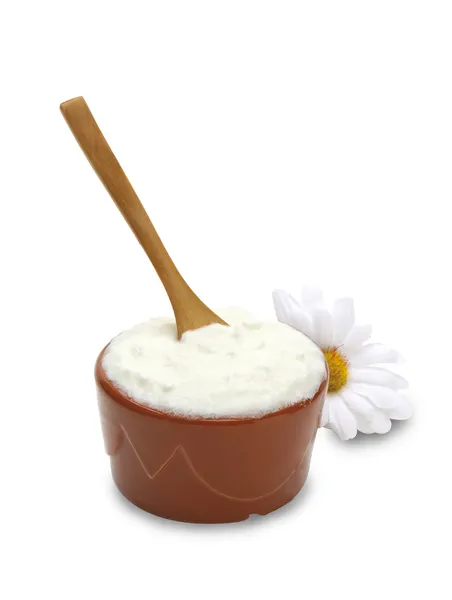Witte yoghurt (pad) — Stockfoto