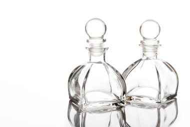 Empty glasses bottle on isolate