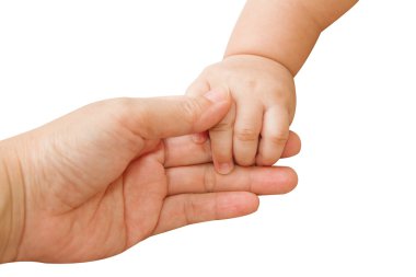 Bebek el annesi elini tutan bir mutluluk