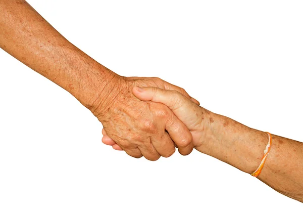 Happy Senior Adult Couple Holding Hands together — Stock Photo, Image