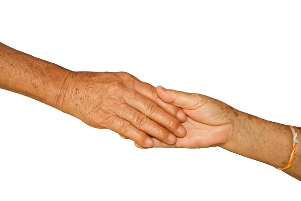 Happy Senior Adult Couple Holding Hands together — Stock Photo, Image