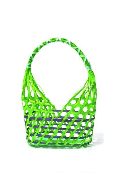 空のカラフルな枝編み細工品バスケット (ハンドメイド) — ストック写真