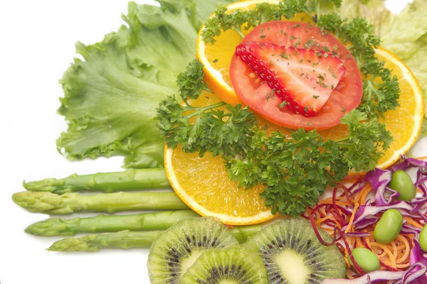 Ensalada de frutas de fusión, vetgetable y ensalada de frutas —  Fotos de Stock