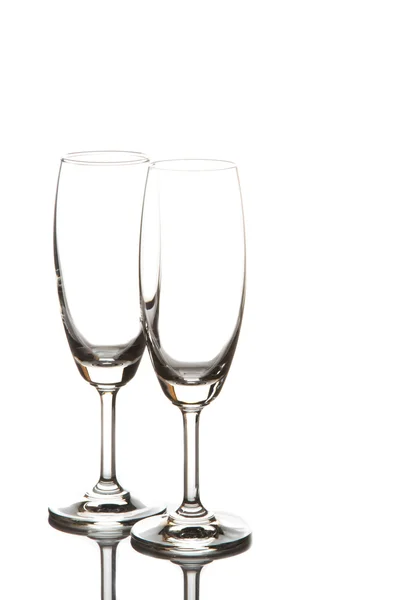 Zwei Glas Champagner isoliert — Stockfoto