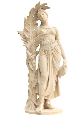 Klasik beyaz Romalı kadın heykel izole beyaz