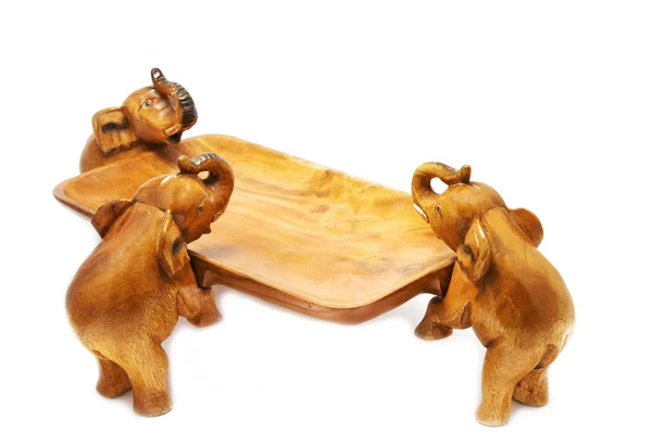 Elephant wood carving,furniture wood carving — Stock Photo, Image