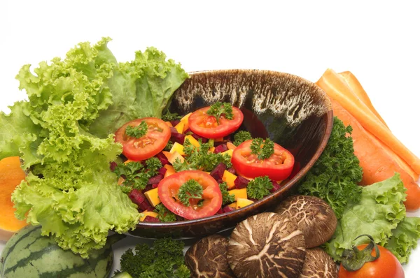 Assortment of fresh vegetables,parsley salad — Stock Photo, Image