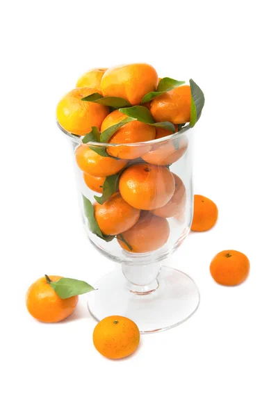 Oranges in a glass bowl — Stock Photo, Image