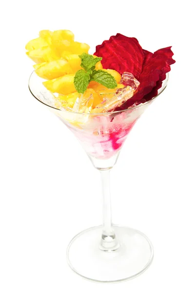 Healthy fruit cocktail with ice — Stock Photo, Image