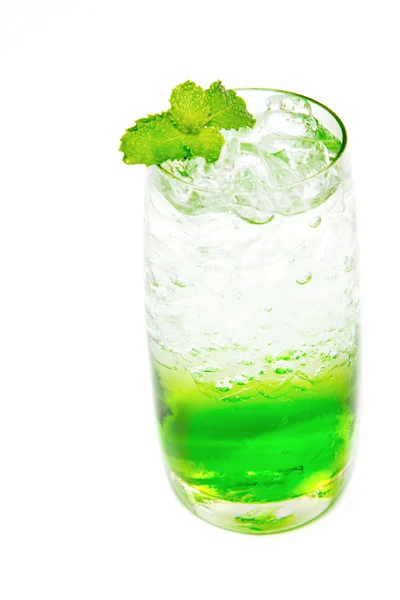 Apple italian Soda with mint leaf — Stock Photo, Image