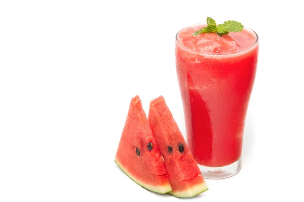 Vodní meloun smoothie a čerstvé meloun — Stock fotografie