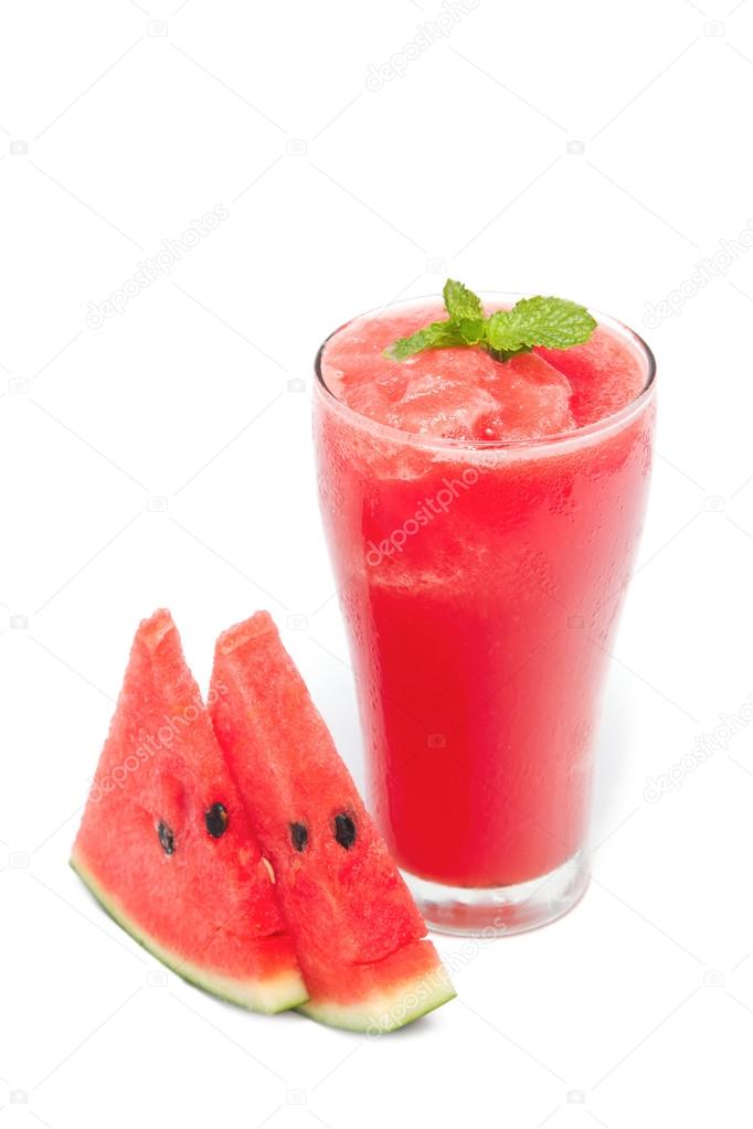 Water melon smoothie and fresh melon
