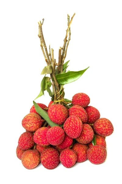 En massa Litchi frukter, nybakade läckra lychee frukter — Stockfoto