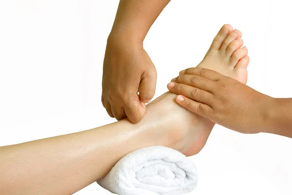 Foot massage, spa foot oil treatment — Stock Photo, Image