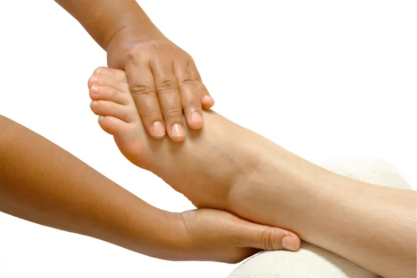 Рефлексологический массаж ног, спа-массаж стоп — стоковое фото