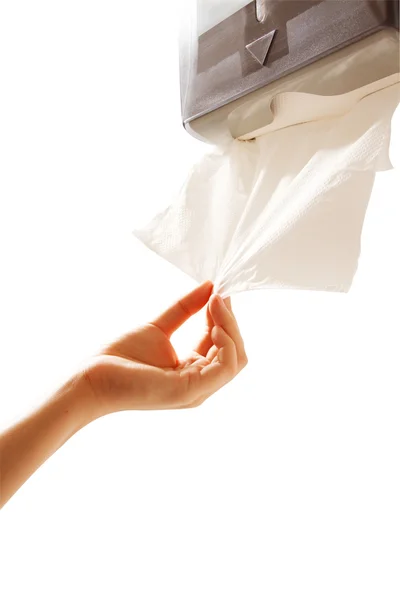 Limpeza com papel absorvente Toalha — Fotografia de Stock