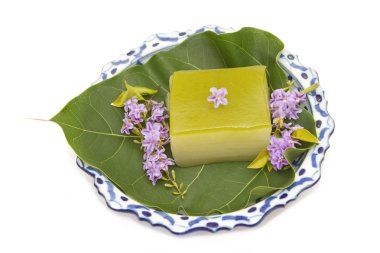 Tay tatlı, yapışkan pirinç tatlı lai-thai dish üzerinde