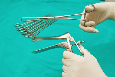 Doktor el graping tıbbi cihazları, jinekolojik specul