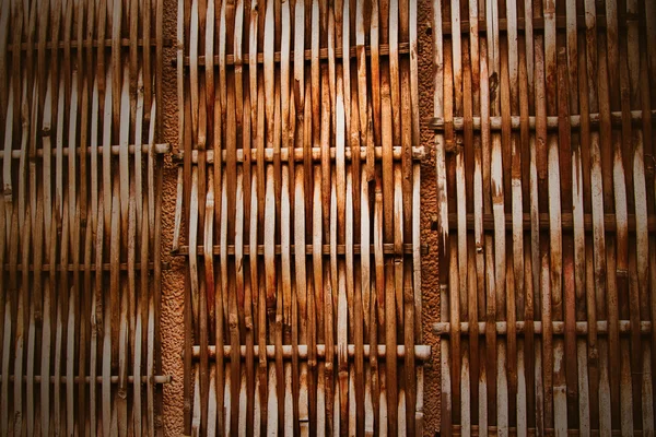 Vintage bambu textur, thailändsk stil vägg — Stockfoto