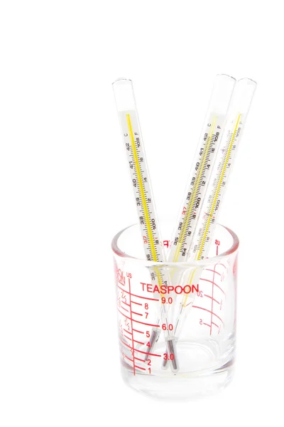Medische thermometer in glas — Stockfoto