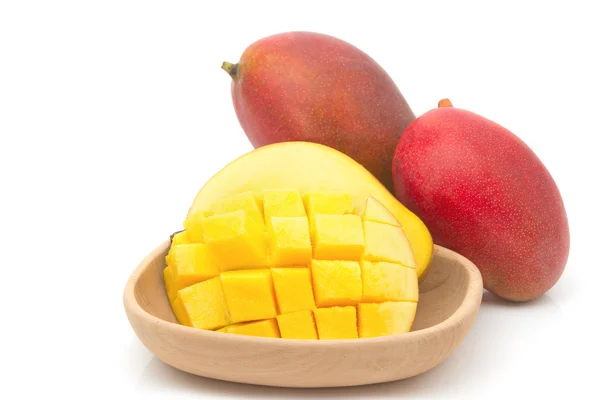 Fresh Mango fruit with slices — Stock Photo, Image